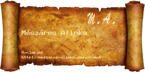 Mészáros Alinka névjegykártya